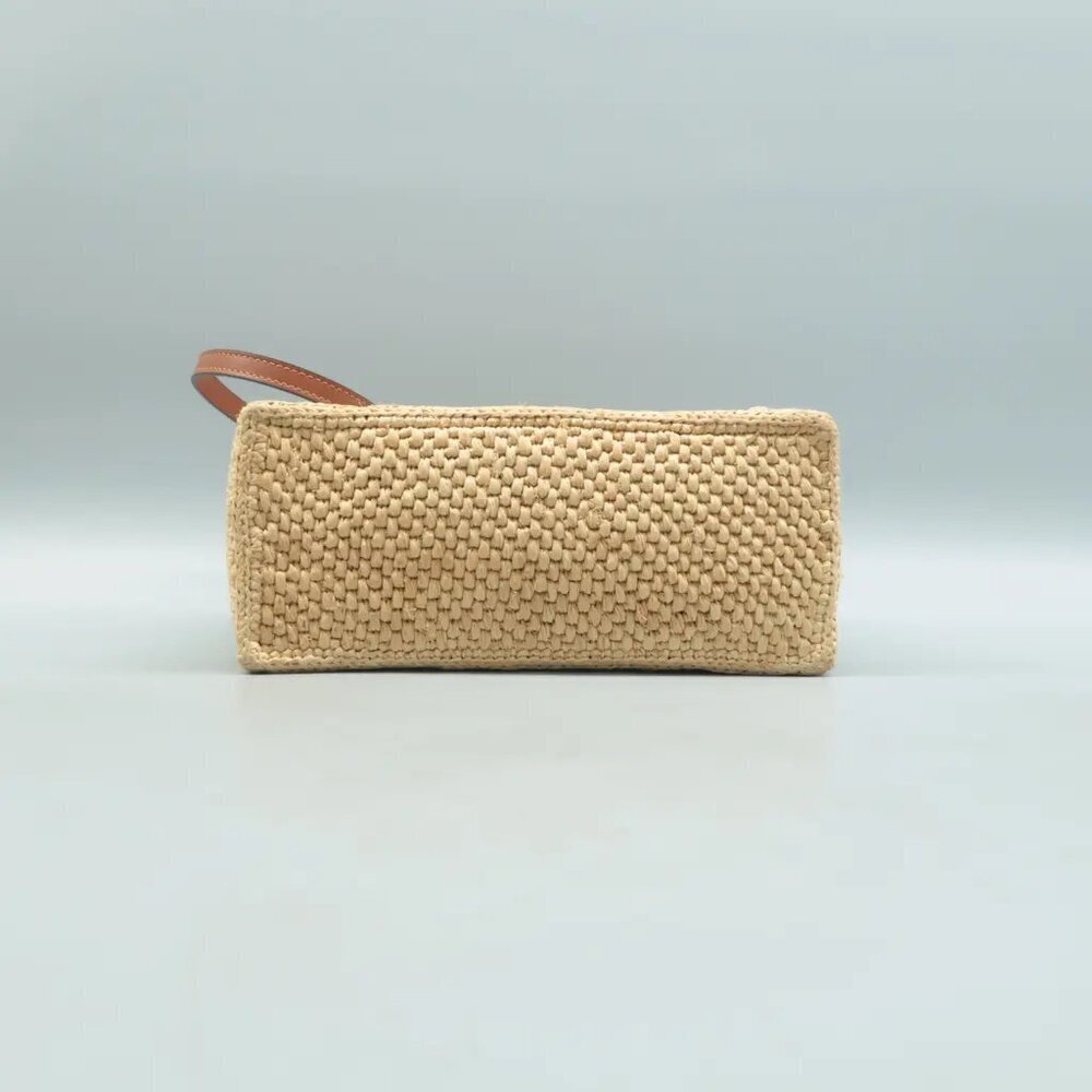 100% Authentic LOEWE Beige Straw Satchel 1318-082624 - Picture 5 of 12